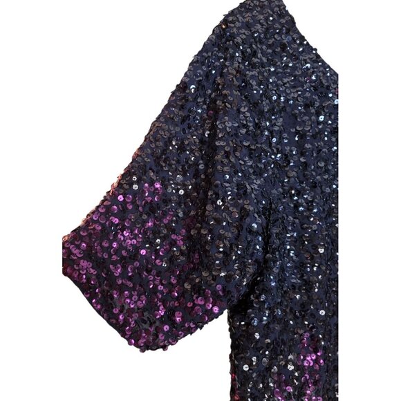 NWT Women's - Anthropologie Let Me Be Ombre Cropped Sequined Blouse, Size XL - Picture 5 of 10